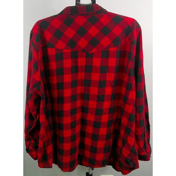 Torrid Button-down Shirt Red Buffalo Check Women's 5 - Picture 2 of 3